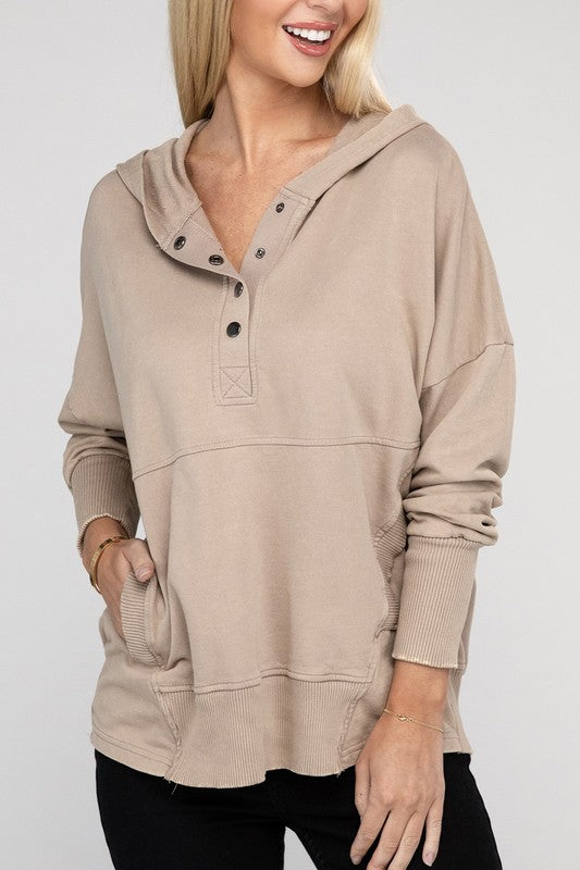 Acid Wash Kangaroo Pocket Hoodie