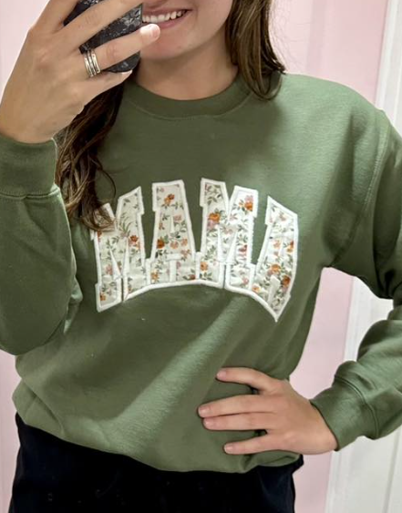 MAMA Embroidered Crew (with baby onesie)