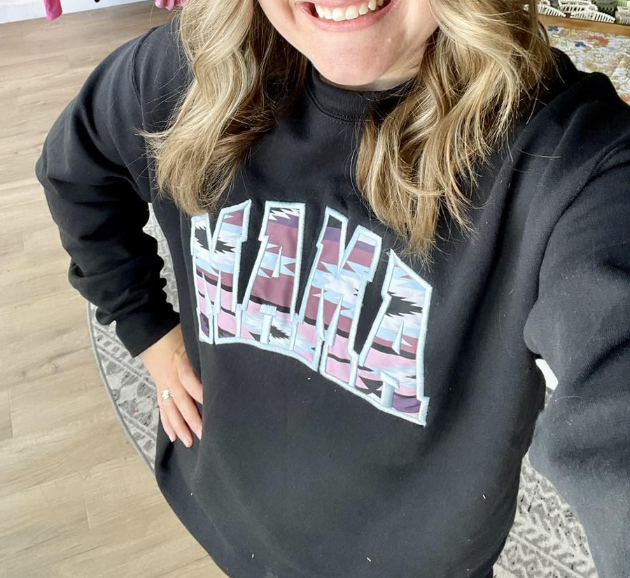 MAMA Embroidered Crew (with baby onesie)
