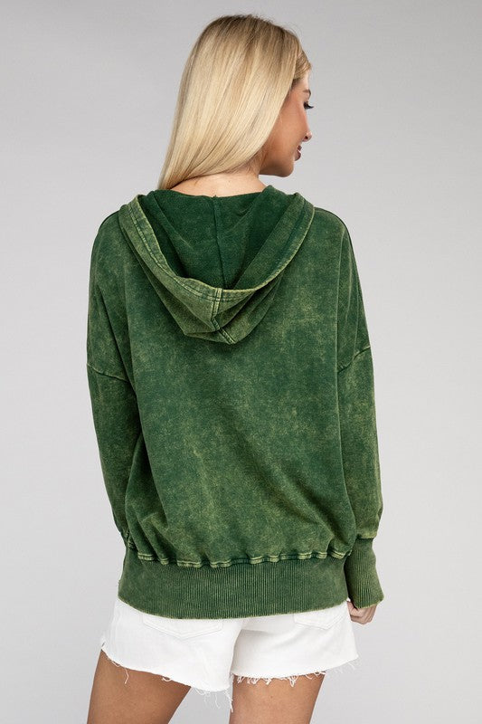 Acid Wash Kangaroo Pocket Hoodie