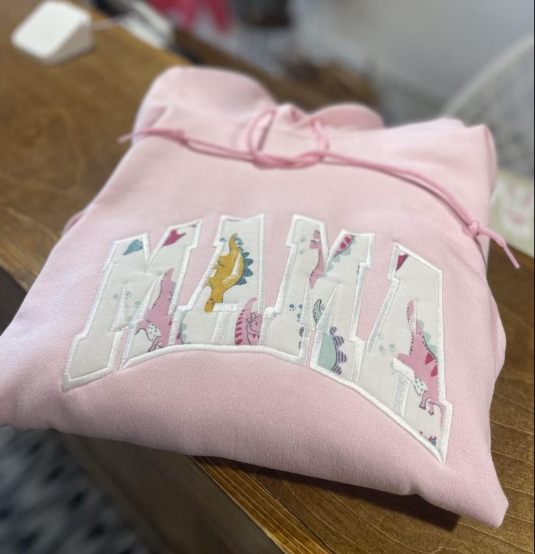 MAMA Embroidered Hoodie (with baby onesie)