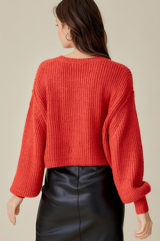 Round Neck Crop Sweater