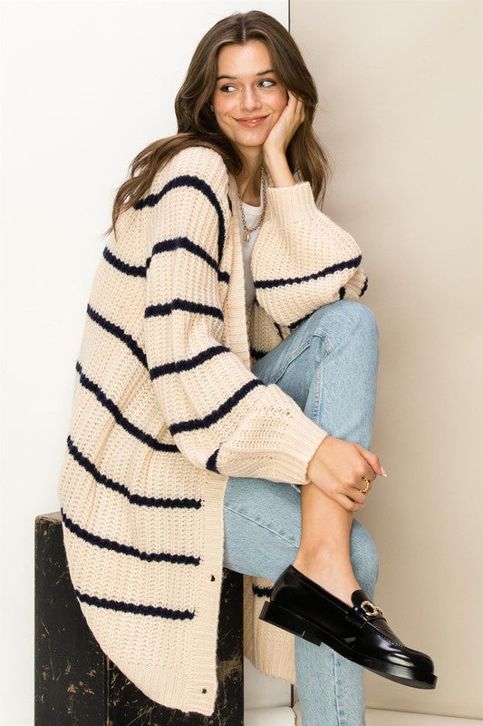 Oversized hotsell striped cardigan