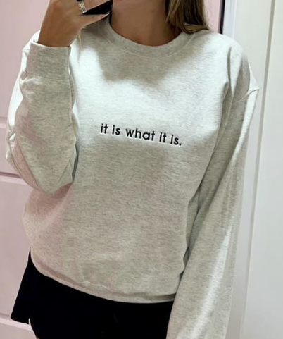 it is what it is Embroidered Crew