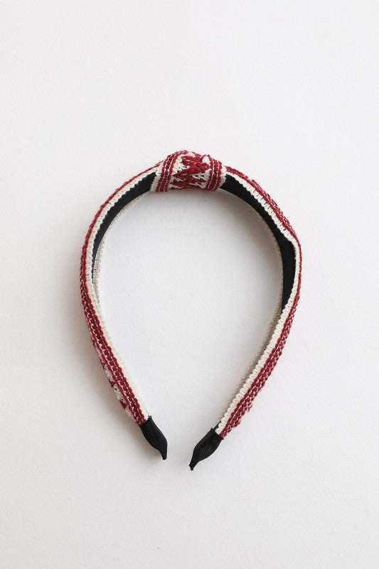 Embroidered Stitch Boho Knotted Headband