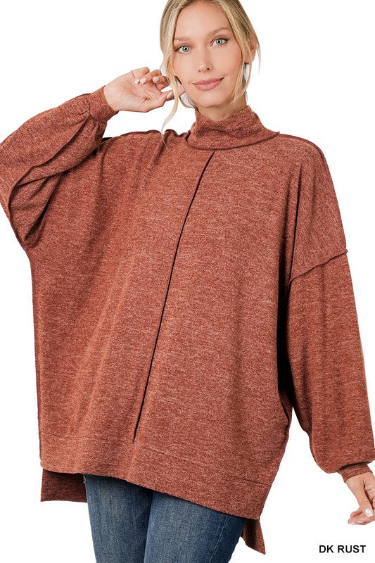 Melange Mock Neck Sweater