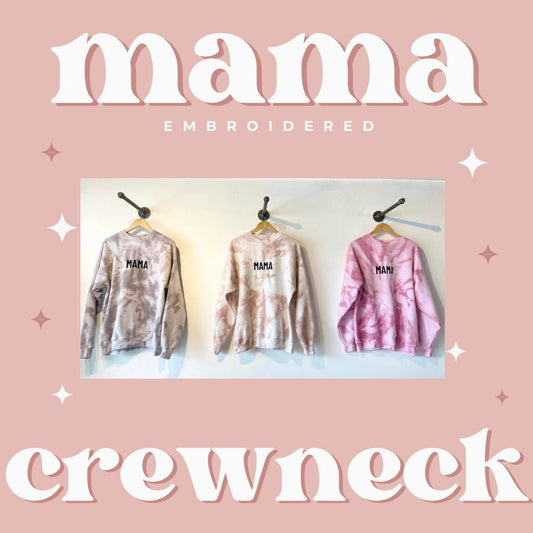Mama Embroidered Crew Neck