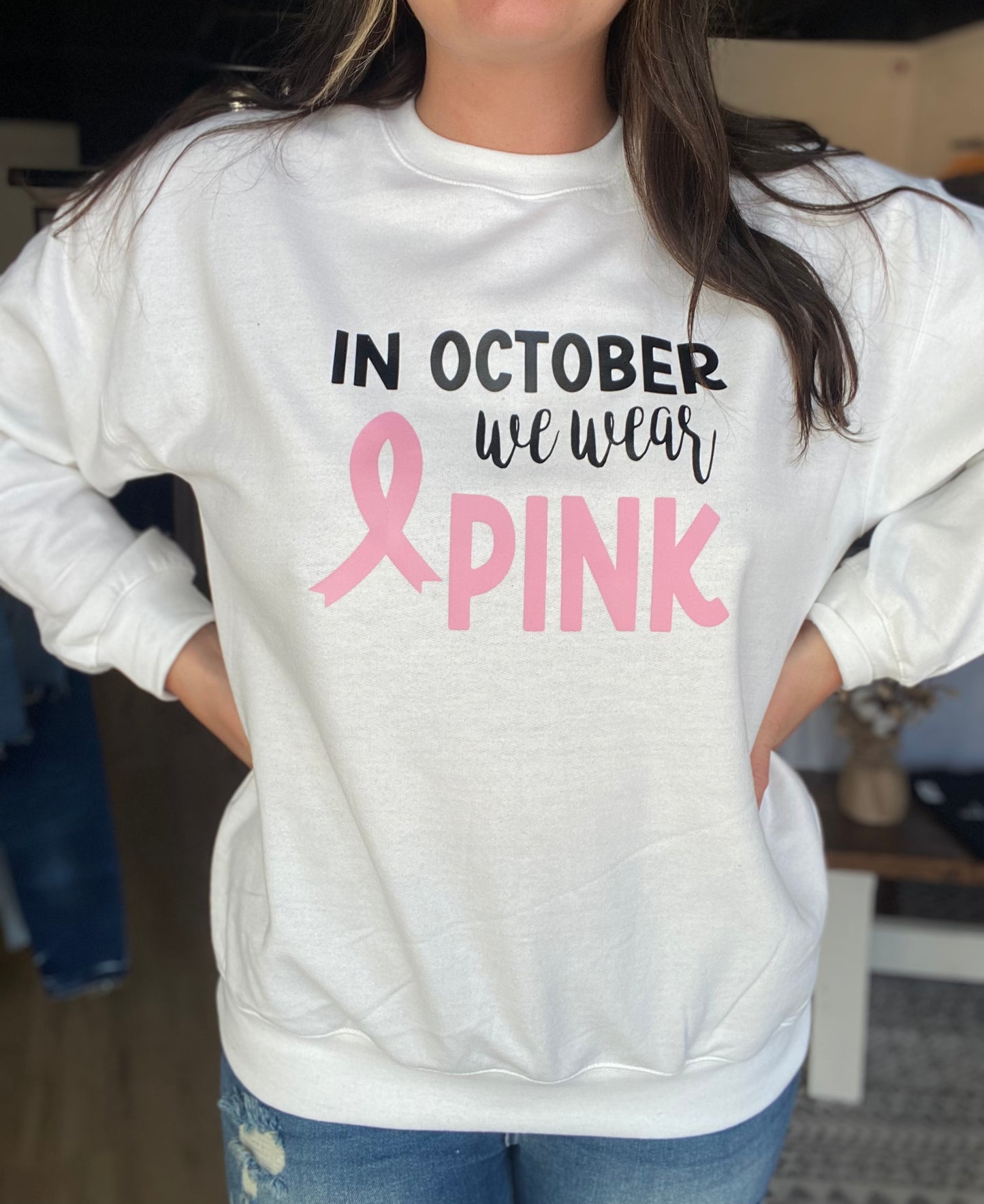 In October We Wear Pink Crewneck