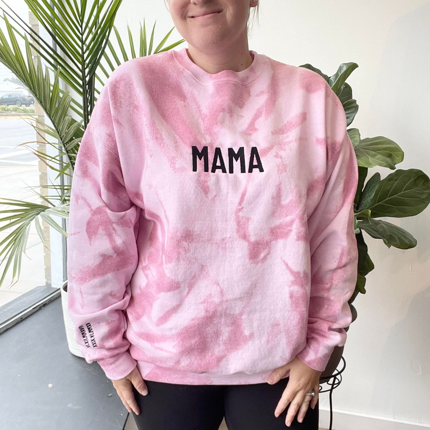 Mama Embroidered Crew Neck (1-3 names on sleeve)